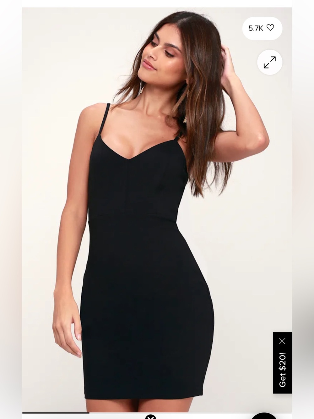 Lulus Black Dance Party Body hugging Adjustable Straps Stretchy Dress Size XS